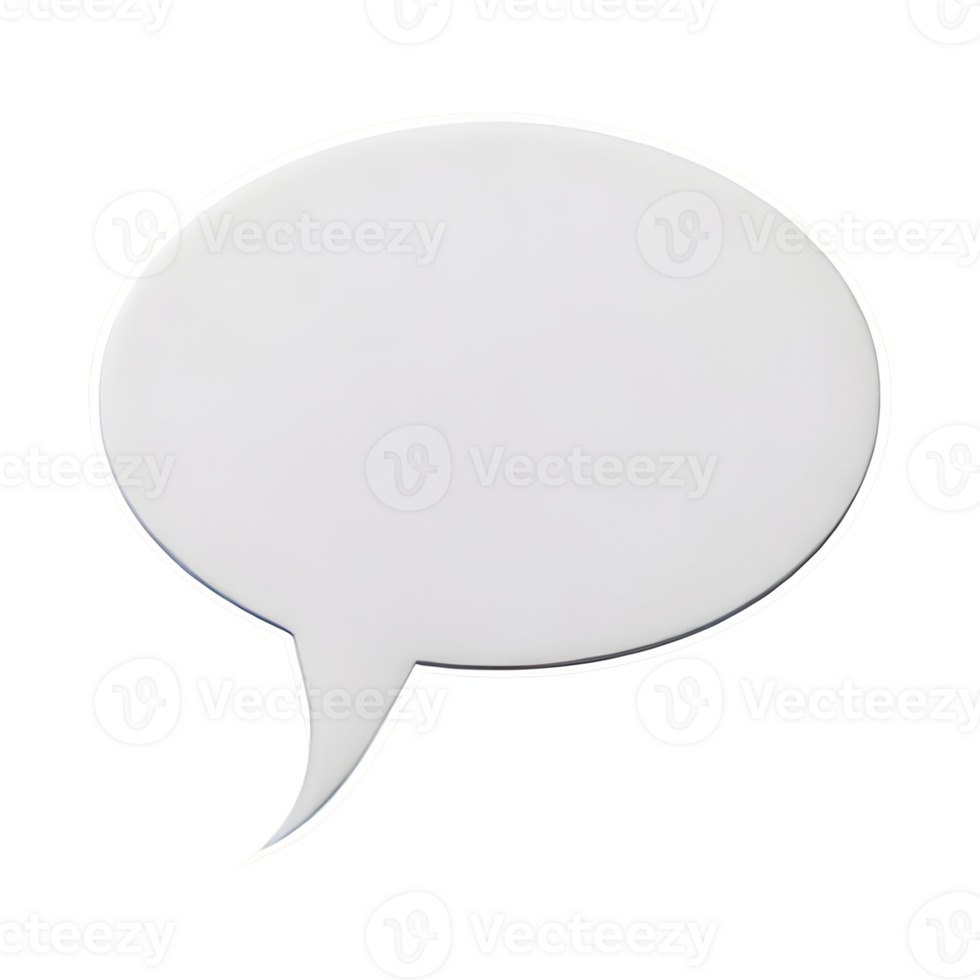 AI generated White Thought Bubble Round icon 3d isolated on transparent background png