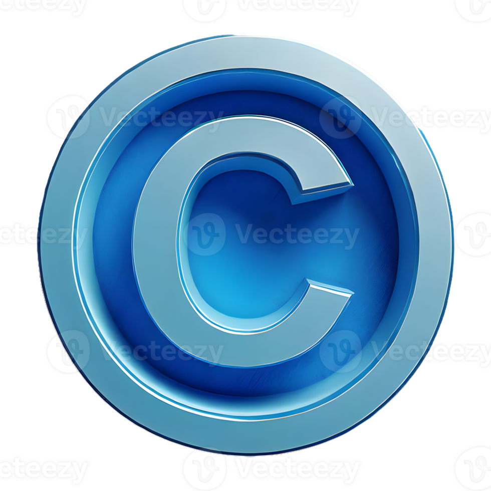 AI generated Copyright Symbol 3d isolated on transparent background png