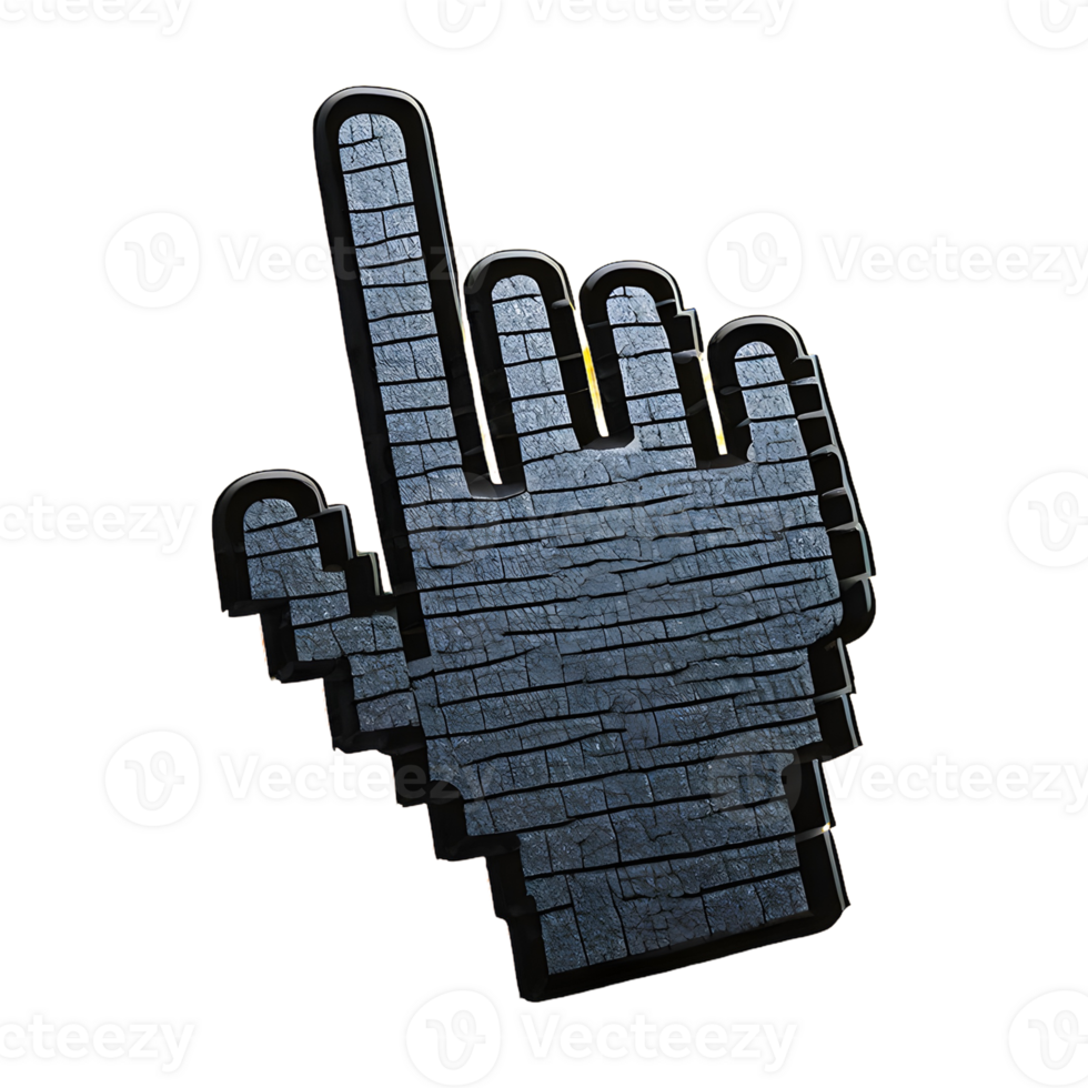 AI generated Hand Cursor icon isolated on transparent background
