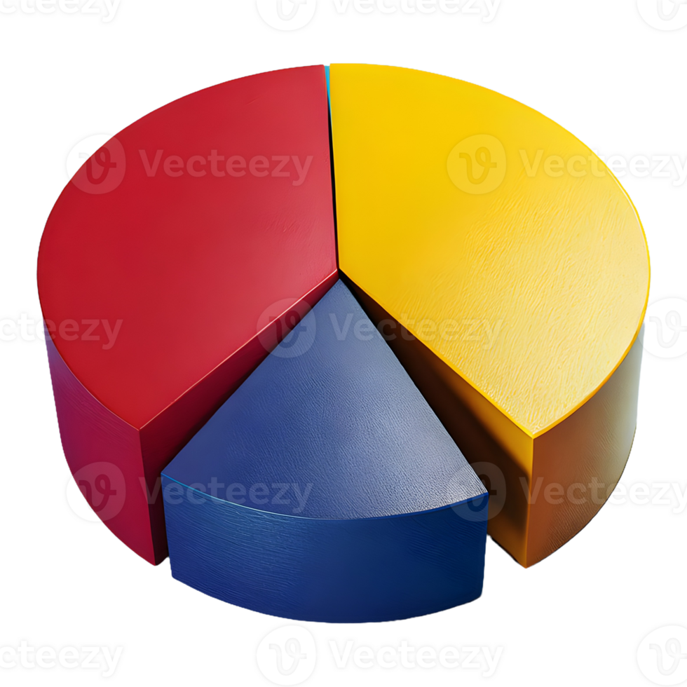 AI generated Multicolored Pie Chart 3d isolated on transparent background png