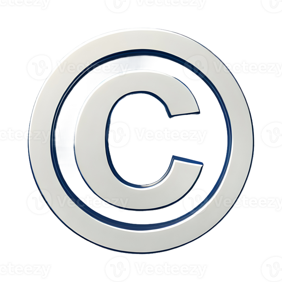 AI generated Copyright Symbol 3d isolated on transparent background png