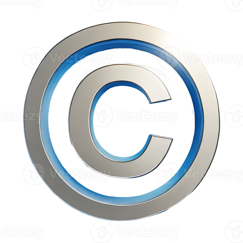 AI generated Copyright Symbol 3d isolated on transparent background png