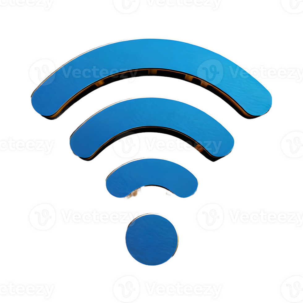 AI generated Wifi Icon 3d isolated on transparent background png
