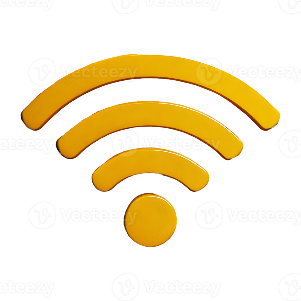 AI generated Wifi Icon 3d isolated on transparent background png