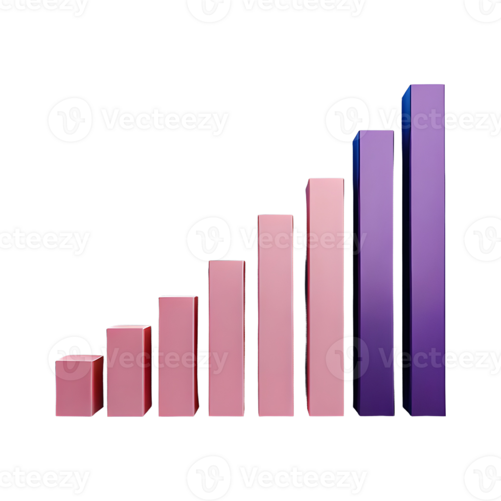 AI generated Success Bar Chart 3d isolated on transparent background png
