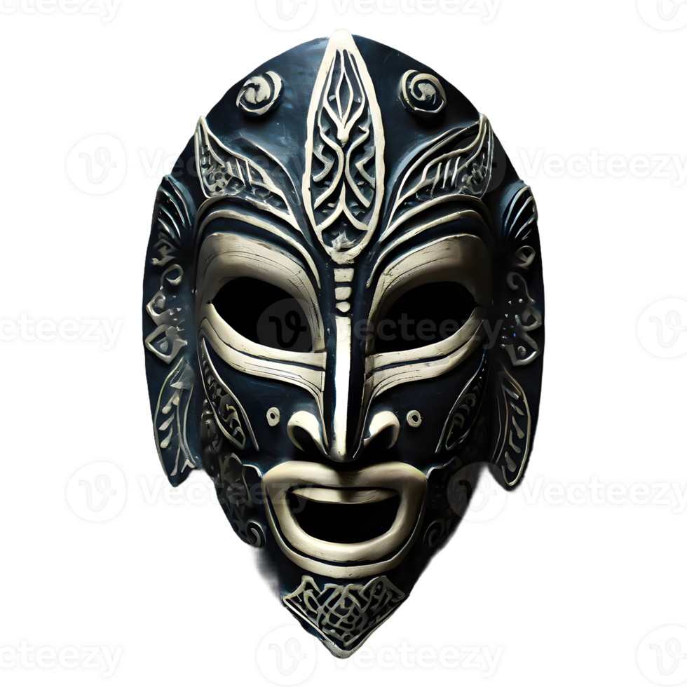 AI generated asian Tribal Mask isolated on transparent background png