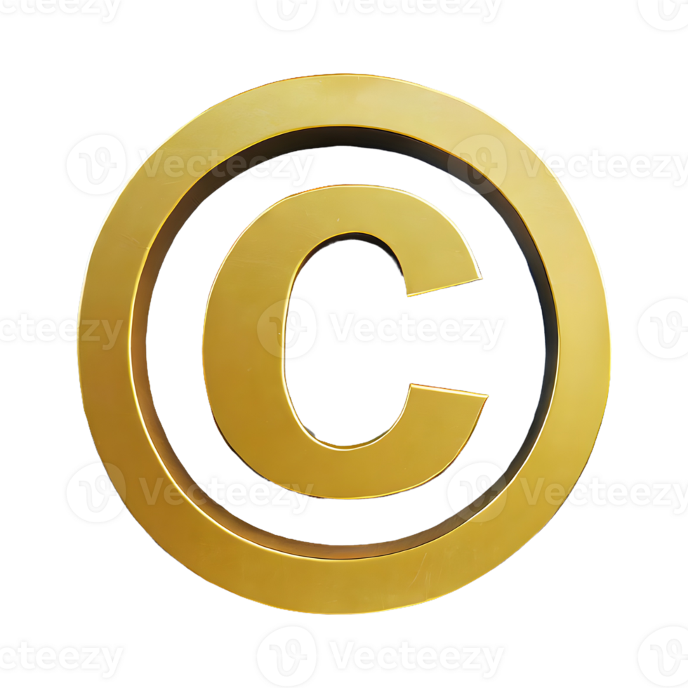 AI generated Copyright Symbol 3d isolated on transparent background png