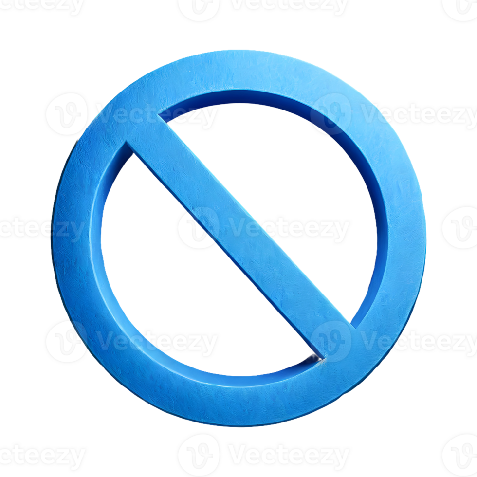 AI generated Ban Symbol 3d isolated on transparent background png