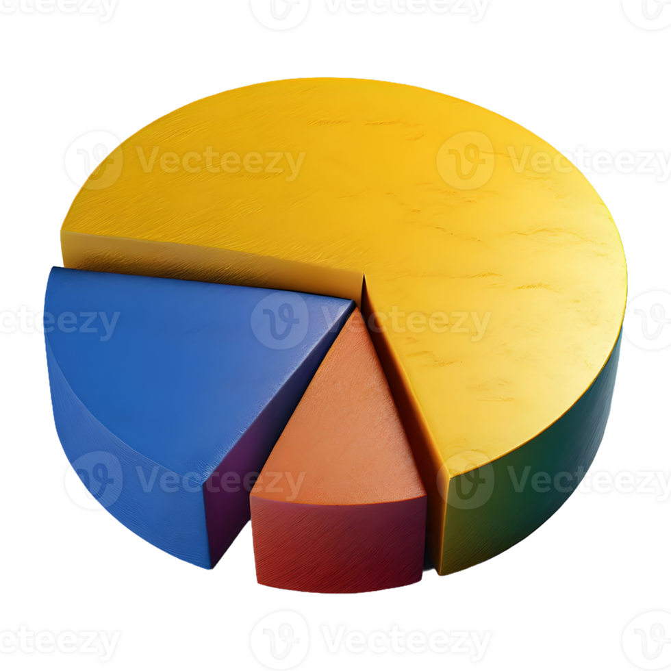 AI generated Multicolored Pie Chart 3d isolated on transparent background png
