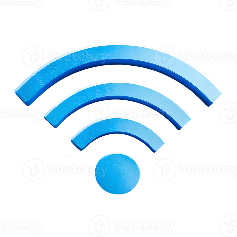 AI generated Wifi Icon 3d isolated on transparent background png