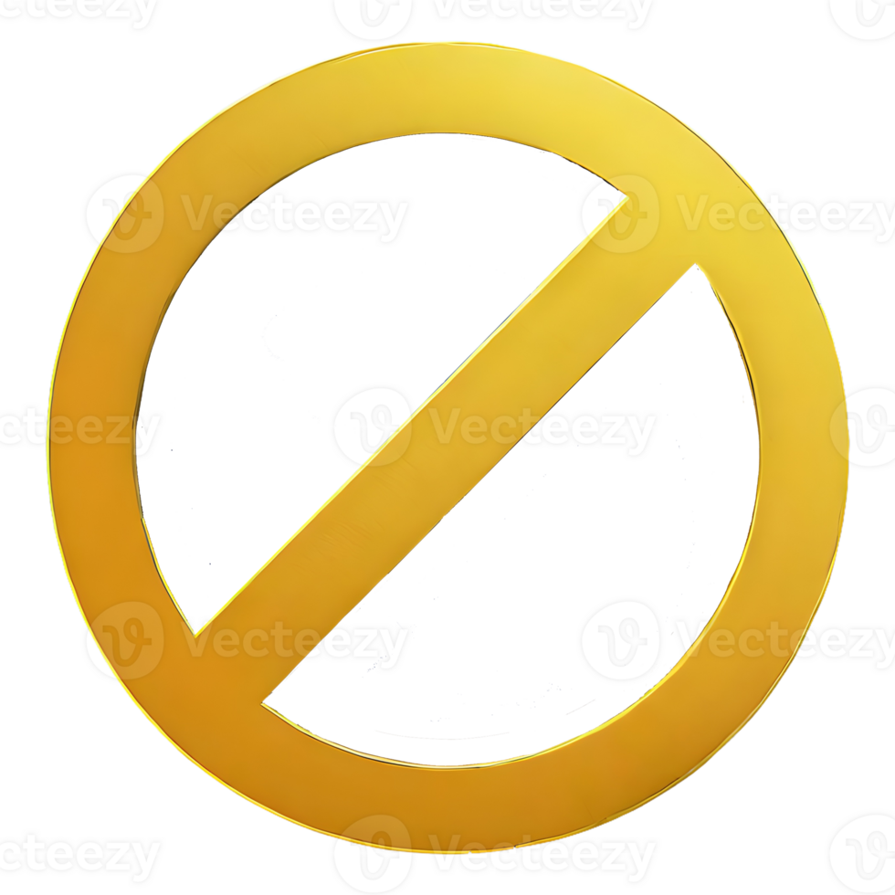 AI generated Ban Symbol 3d isolated on transparent background png