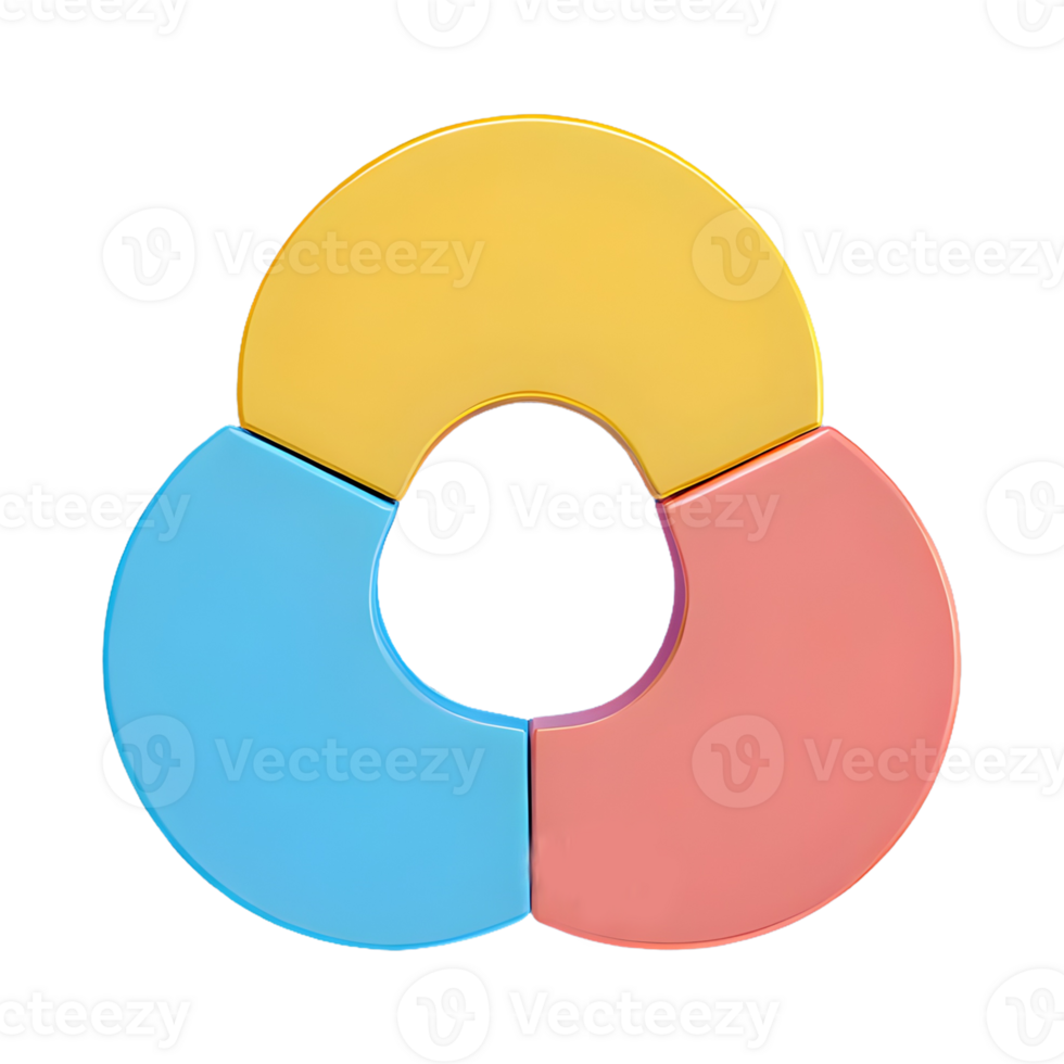 AI generated Three Stage Process Diagram symbol 3d isolated on transparent background png