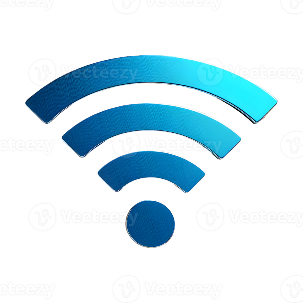 AI generated Wifi Icon 3d isolated on transparent background png