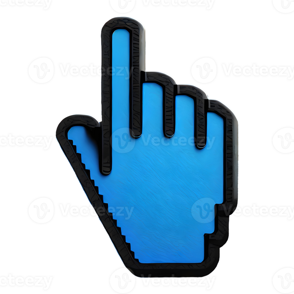 AI generated Icon Hand Cursor Blue isolated on transparent background png