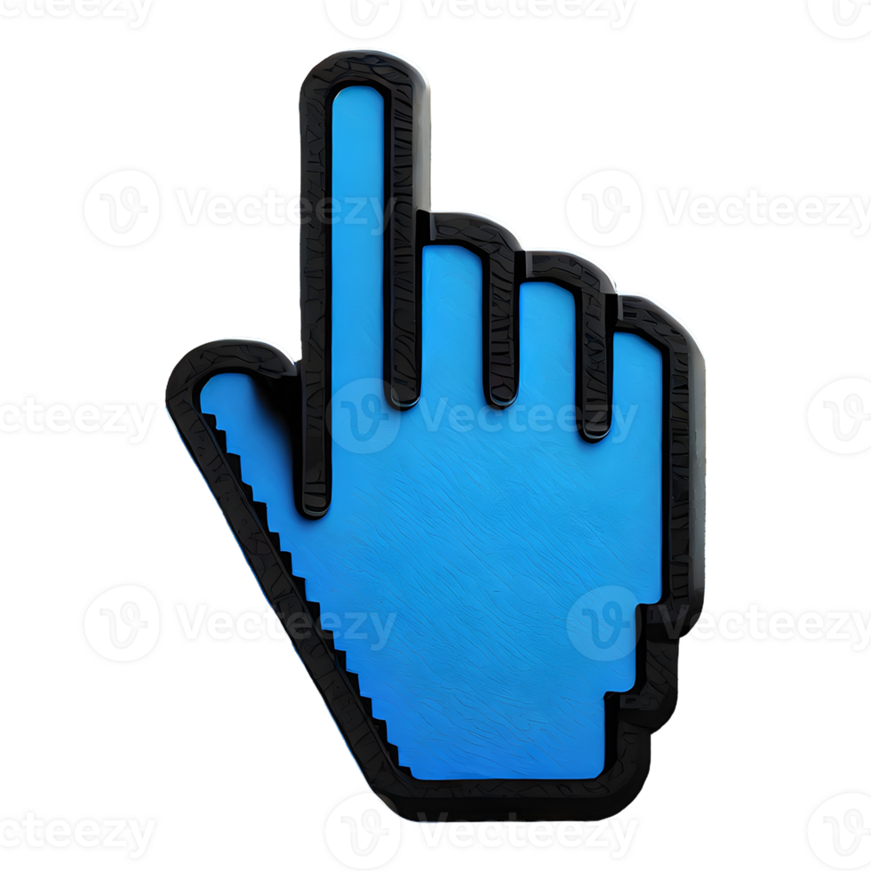 ai gegenereerd icoon hand- cursor blauw geïsoleerd Aan transparant achtergrond png