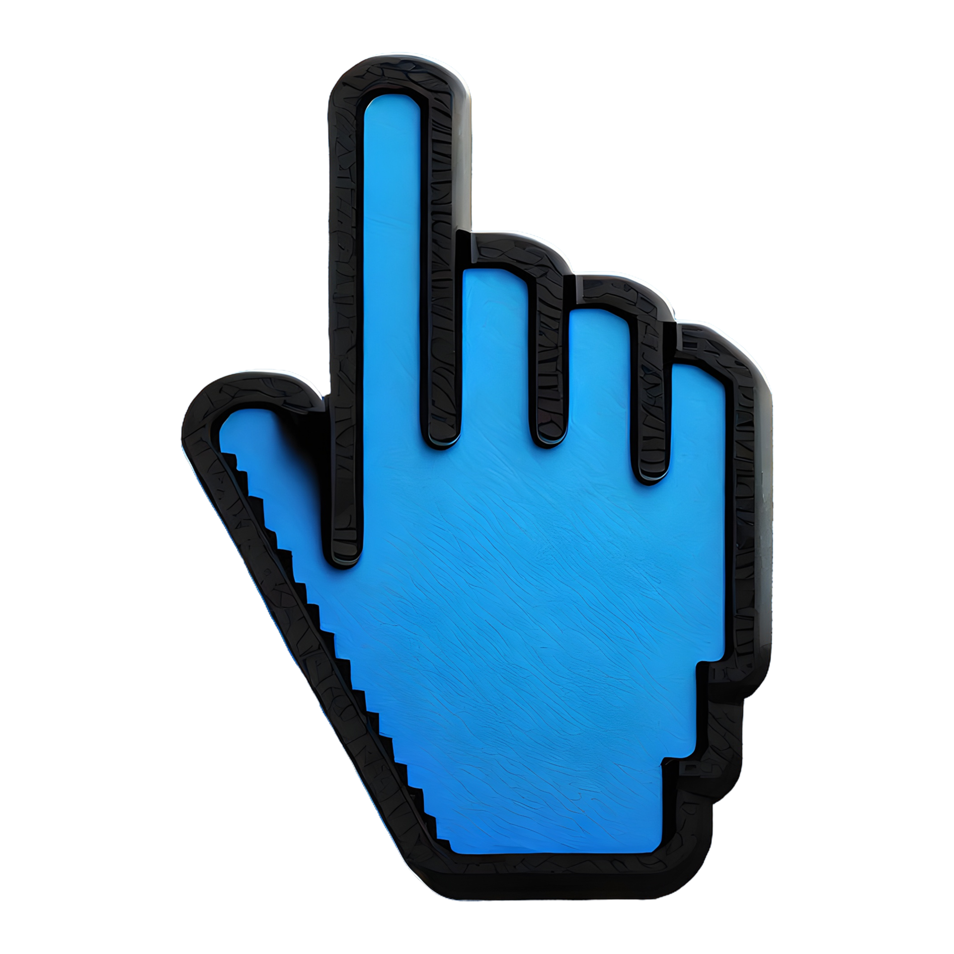 AI generated Icon Hand Cursor Blue isolated on transparent background