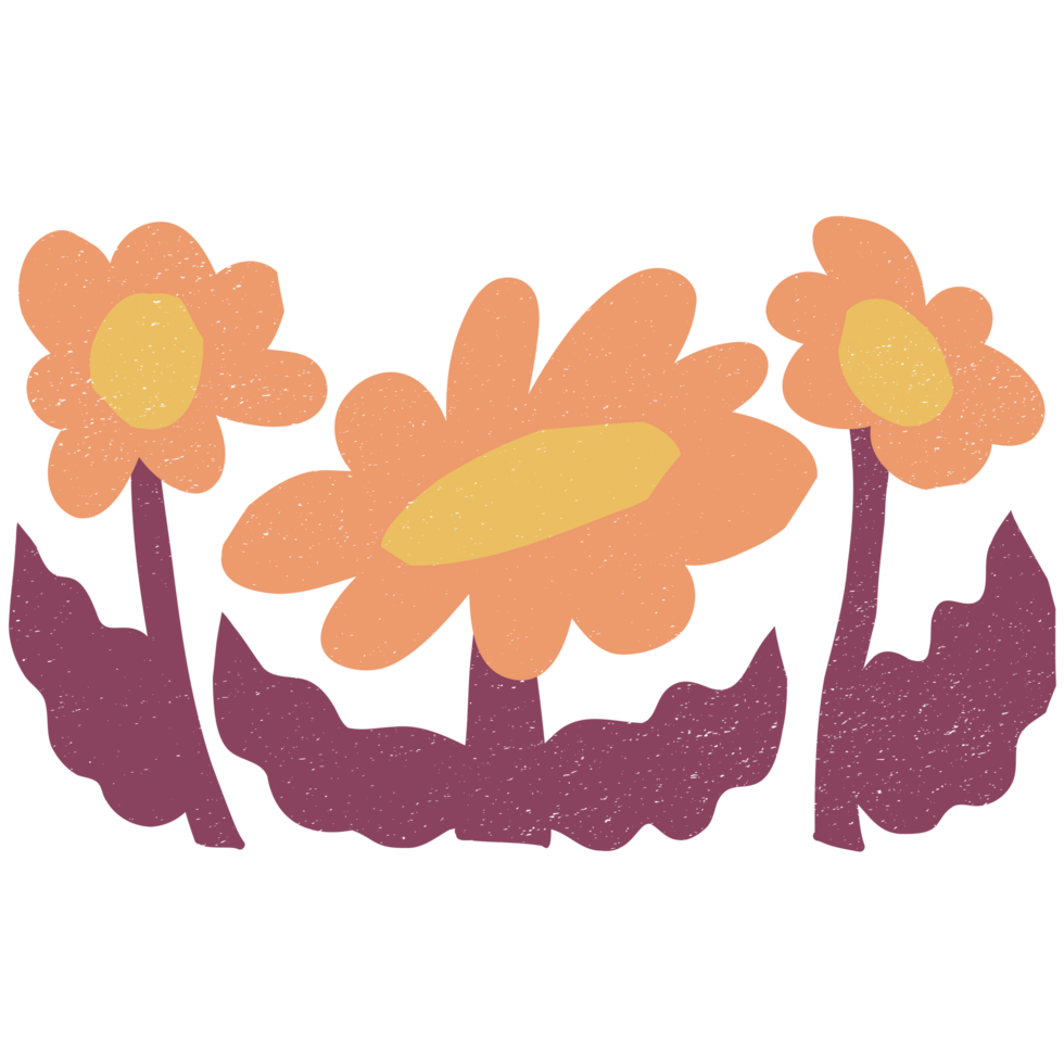 AI generated a cartoon flower with two leaves and a stem png