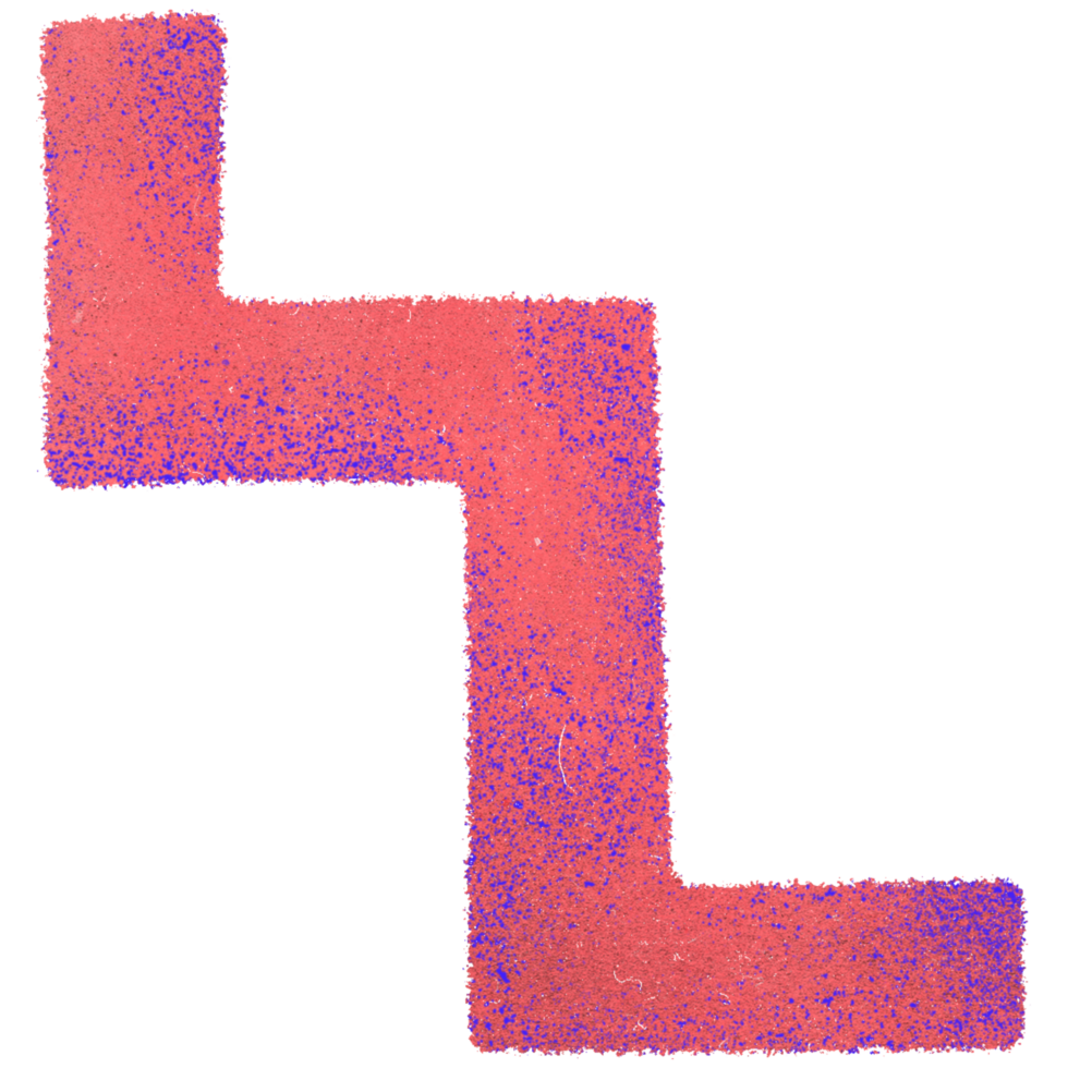 AI generated a red and purple letter l on a white background png