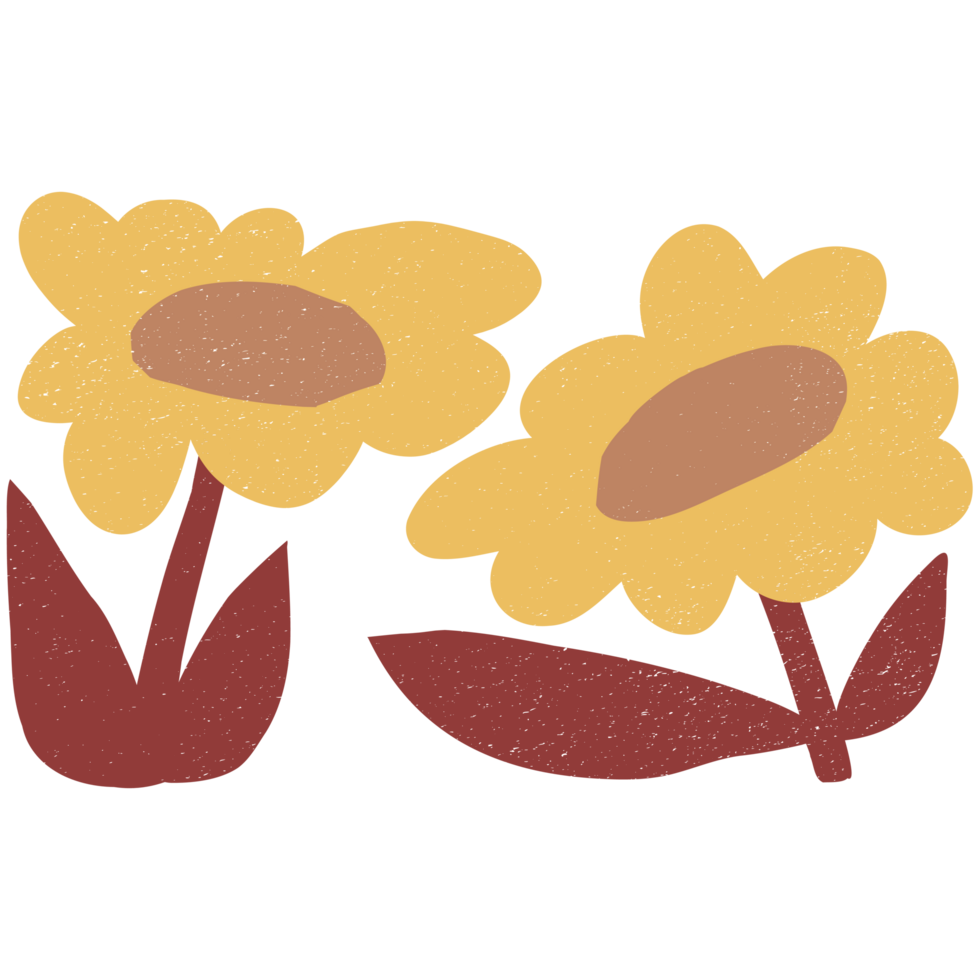 AI generated two yellow flowers on a transparent background png