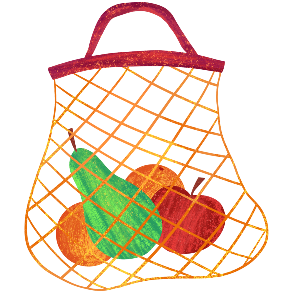 AI generated a fruit basket with apples and pears in it png