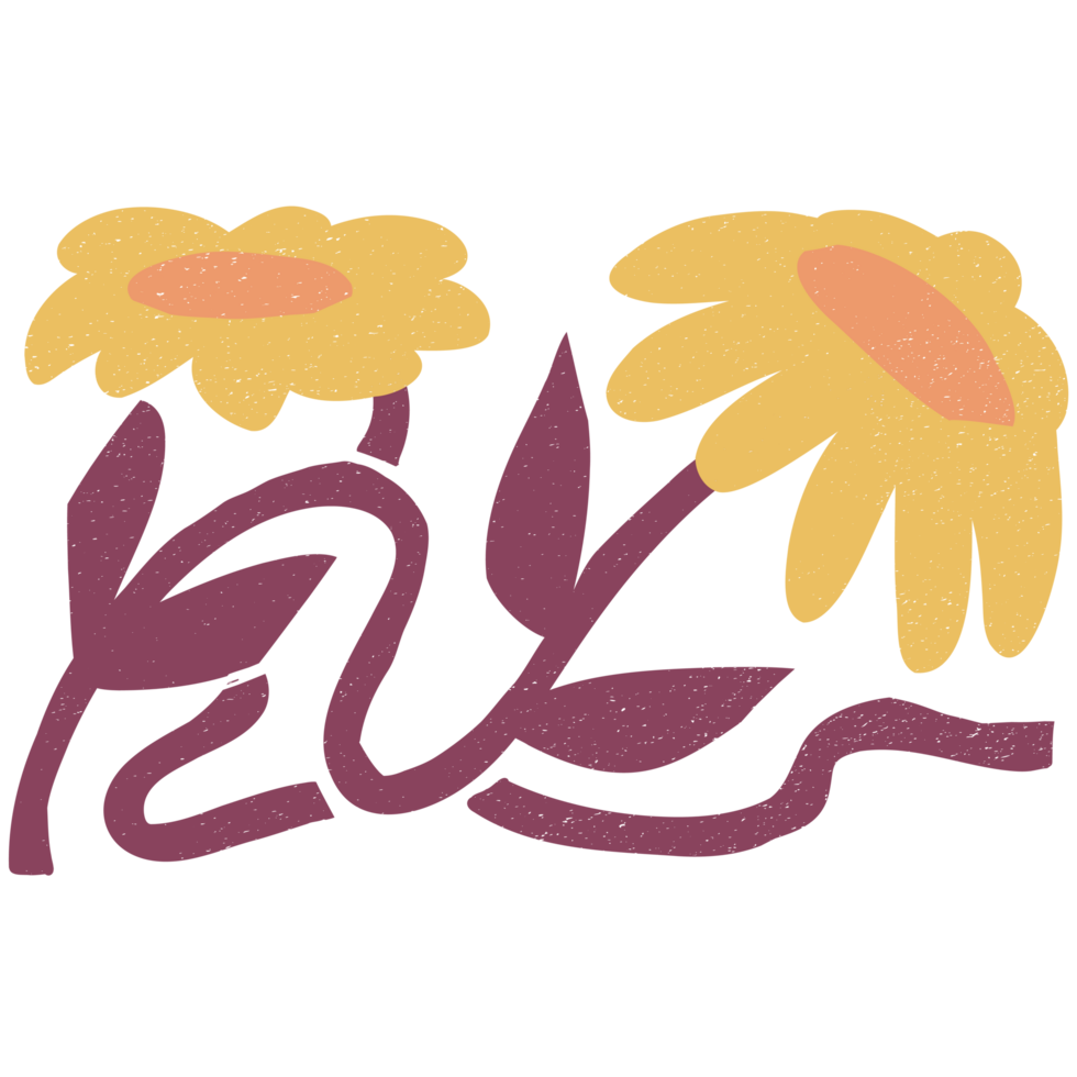 AI generated a flower with a stem and leaves on a transparent background png
