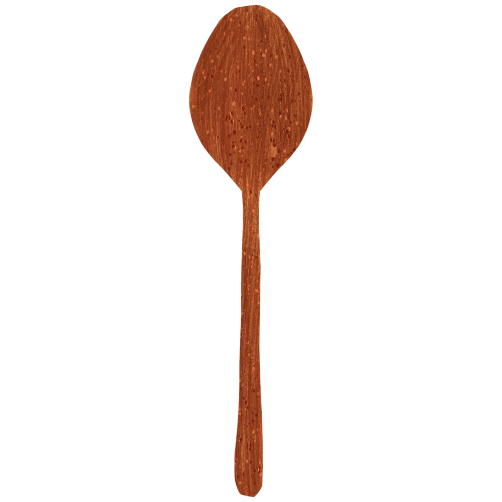 AI generated a wooden spoon on a transparent background png