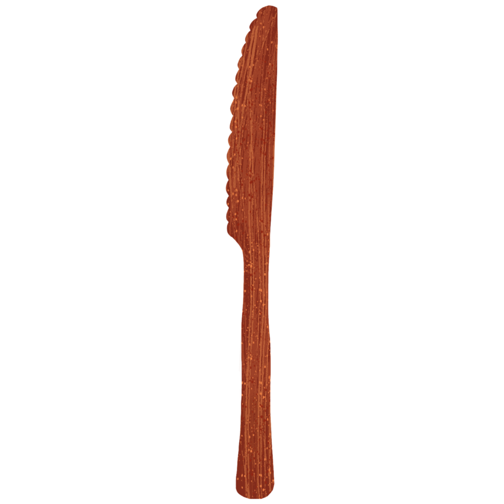 AI generated a knife with a wooden handle on a transparent background png