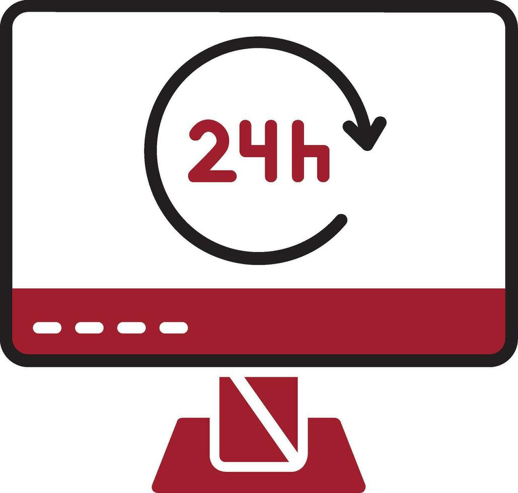 24 Hours Vector Icon