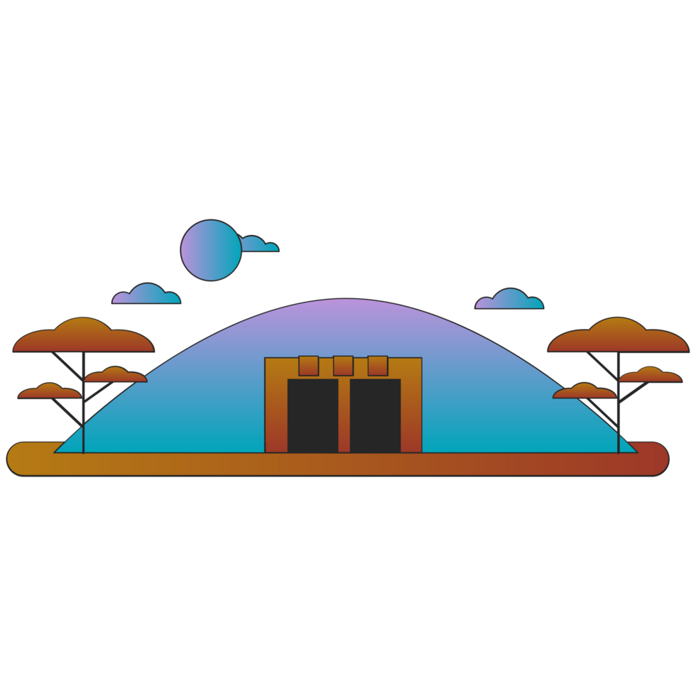 AI generated an illustration of a house with a tree and a sun png