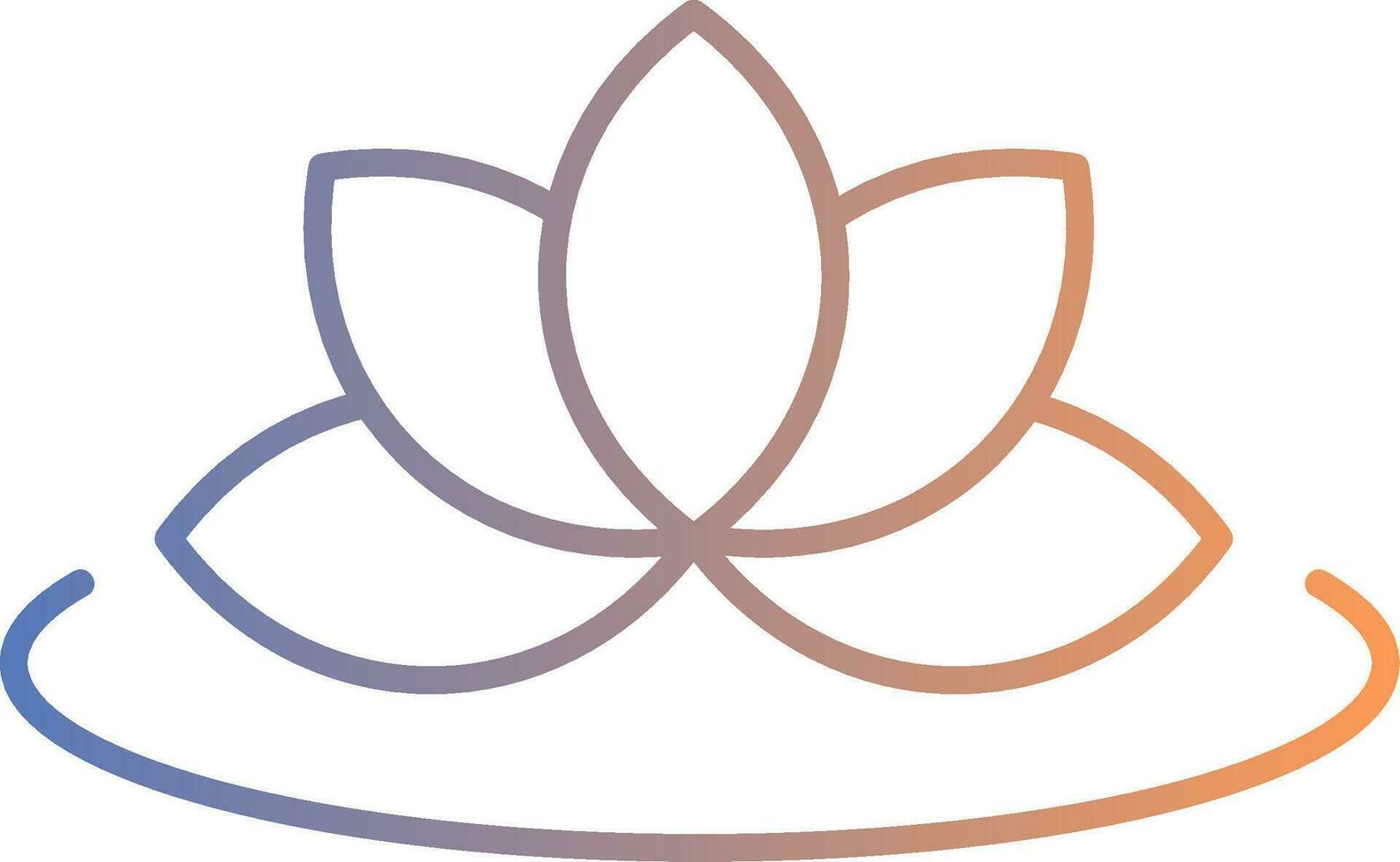 Lotus Line Gradient Icon vector