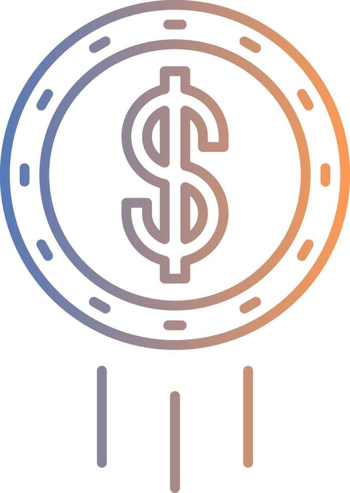 Dollar Coin Line Gradient Icon vector