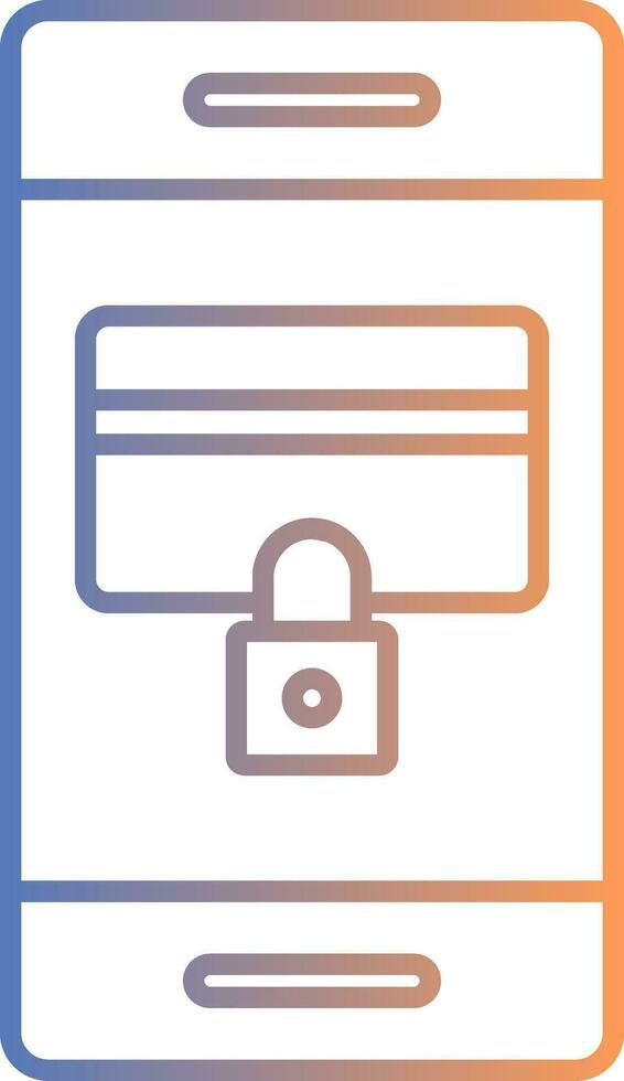 Secure Payment Line Gradient Icon vector