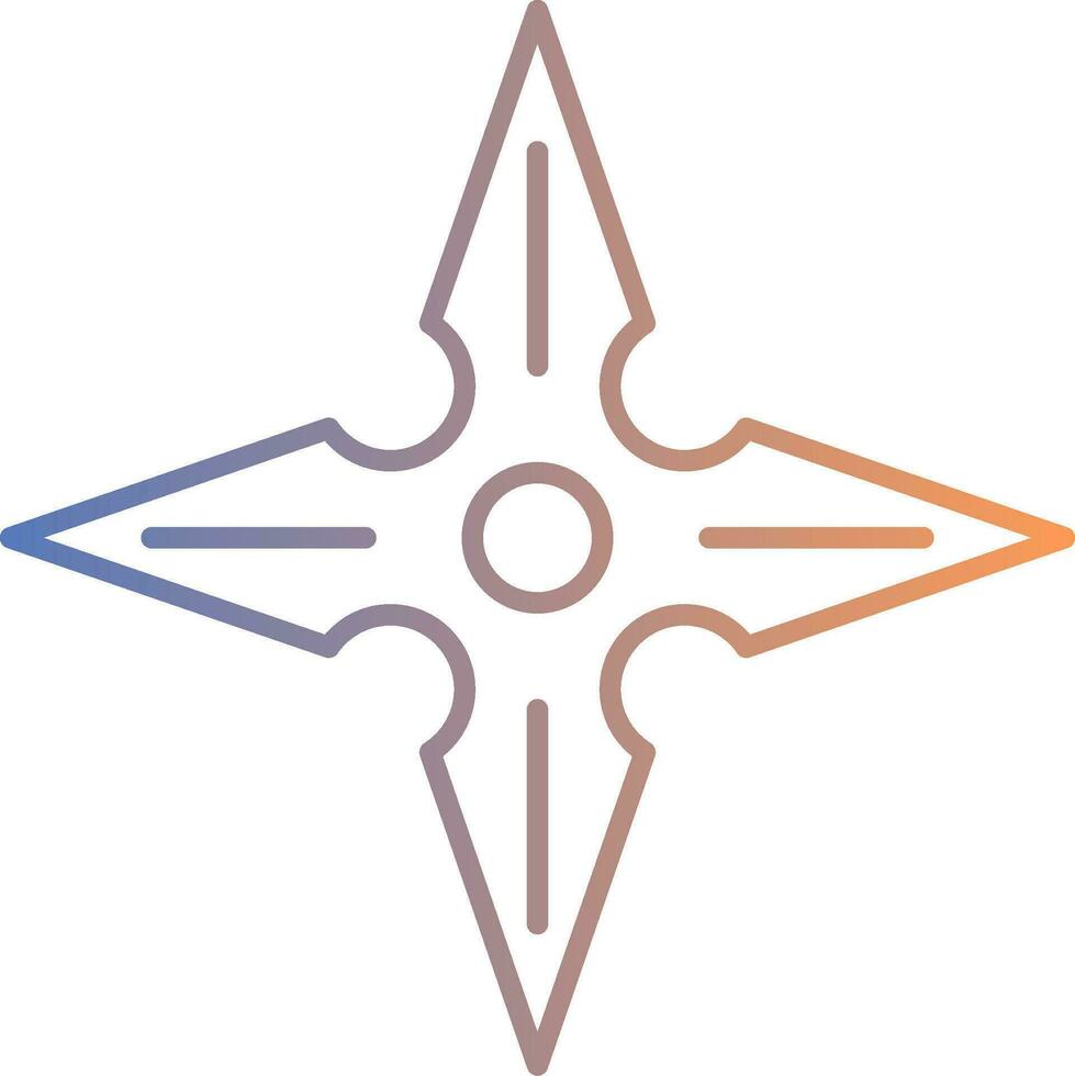 Shuriken Line Gradient Icon vector
