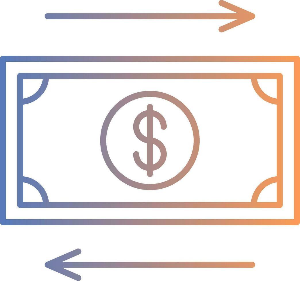 Cash Flow Line Gradient Icon vector