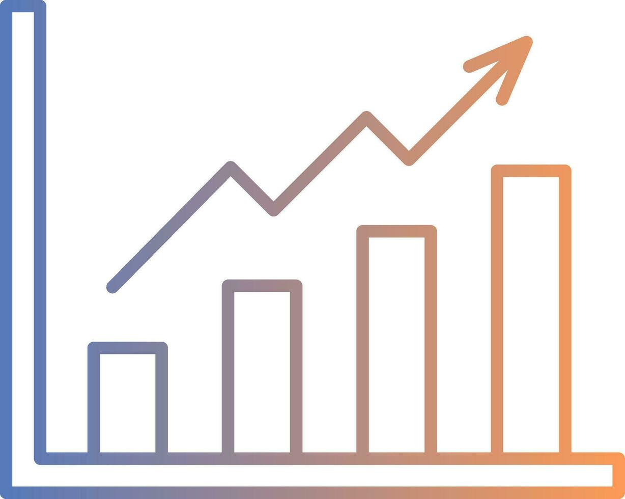 Growth Graph Line Gradient Icon vector