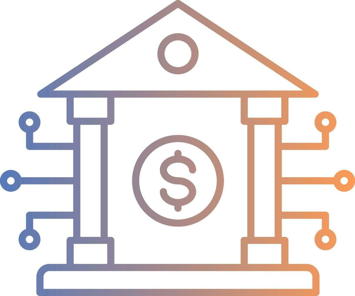 Banking System Line Gradient Icon vector