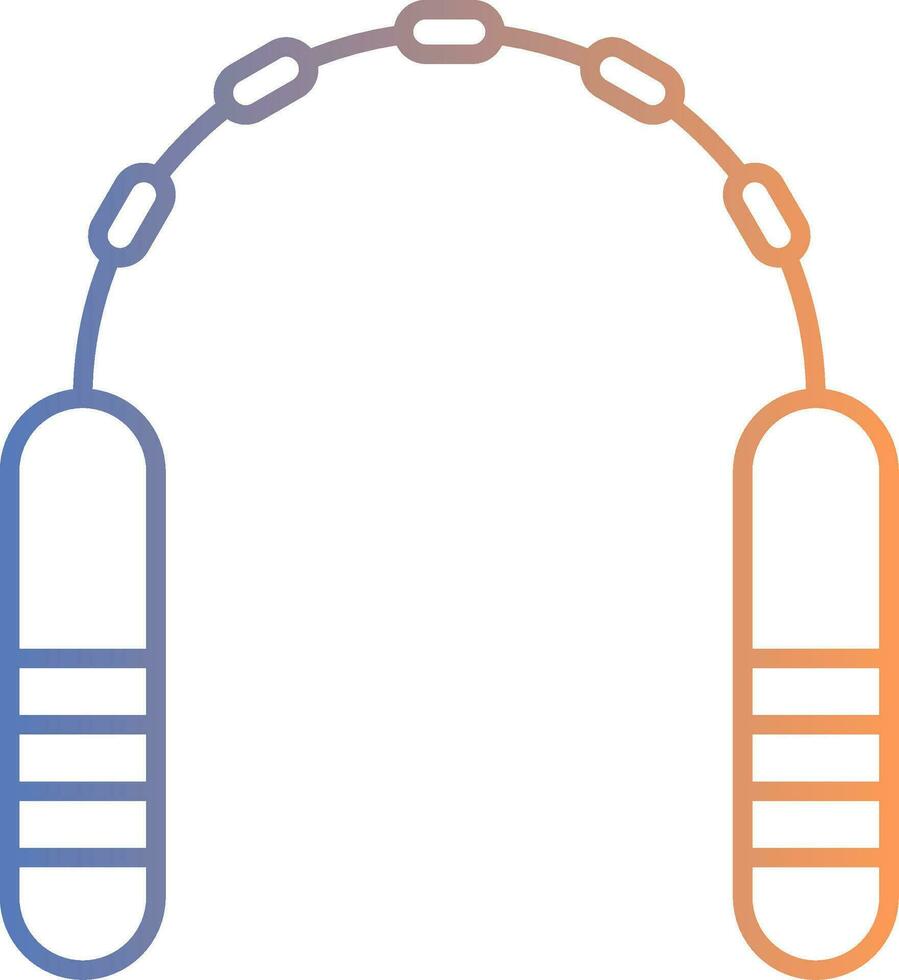 Nunchaku Line Gradient Icon vector