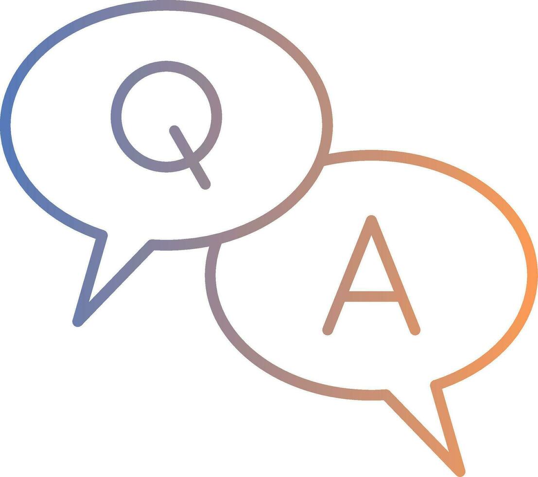 Question And Answer Line Gradient Icon vector