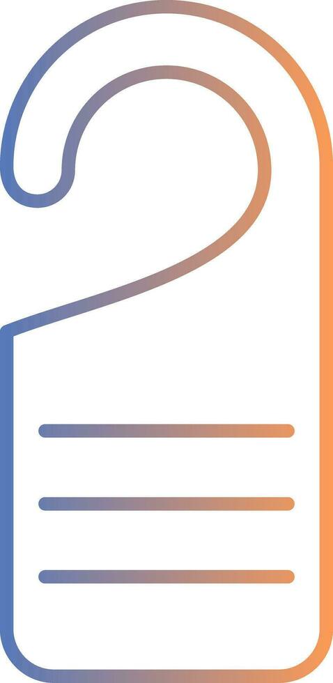 Door Hanger Line Gradient Icon vector