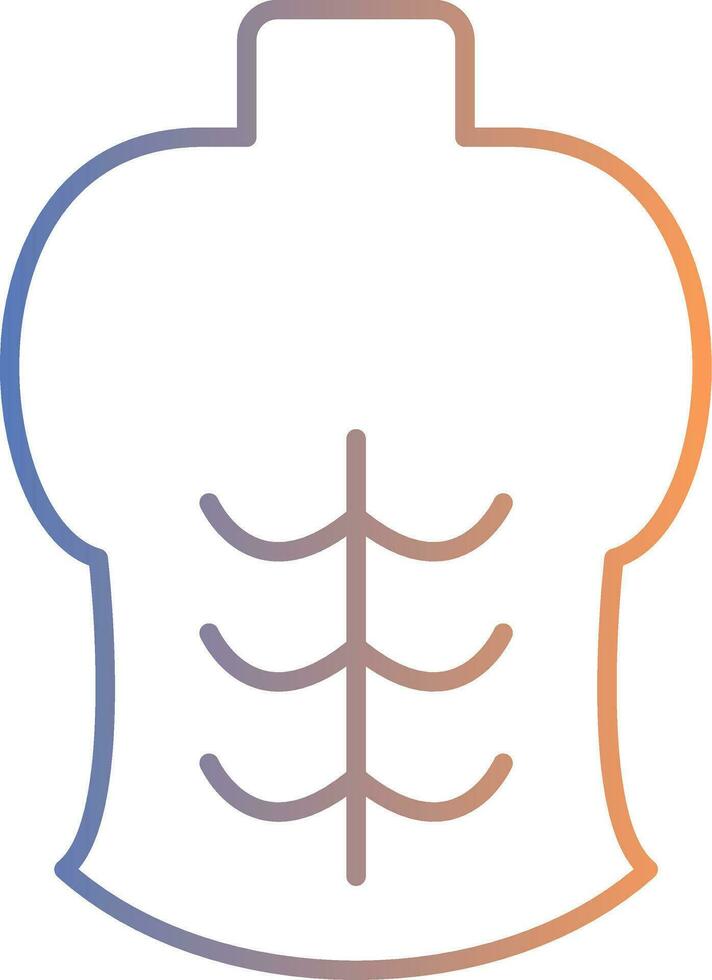 abdominales línea degradado icono vector