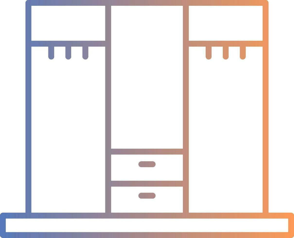 Closet Line Gradient Icon vector