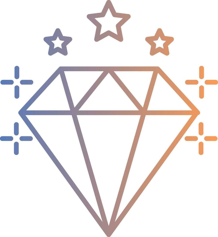 Diamond Line Gradient Icon vector