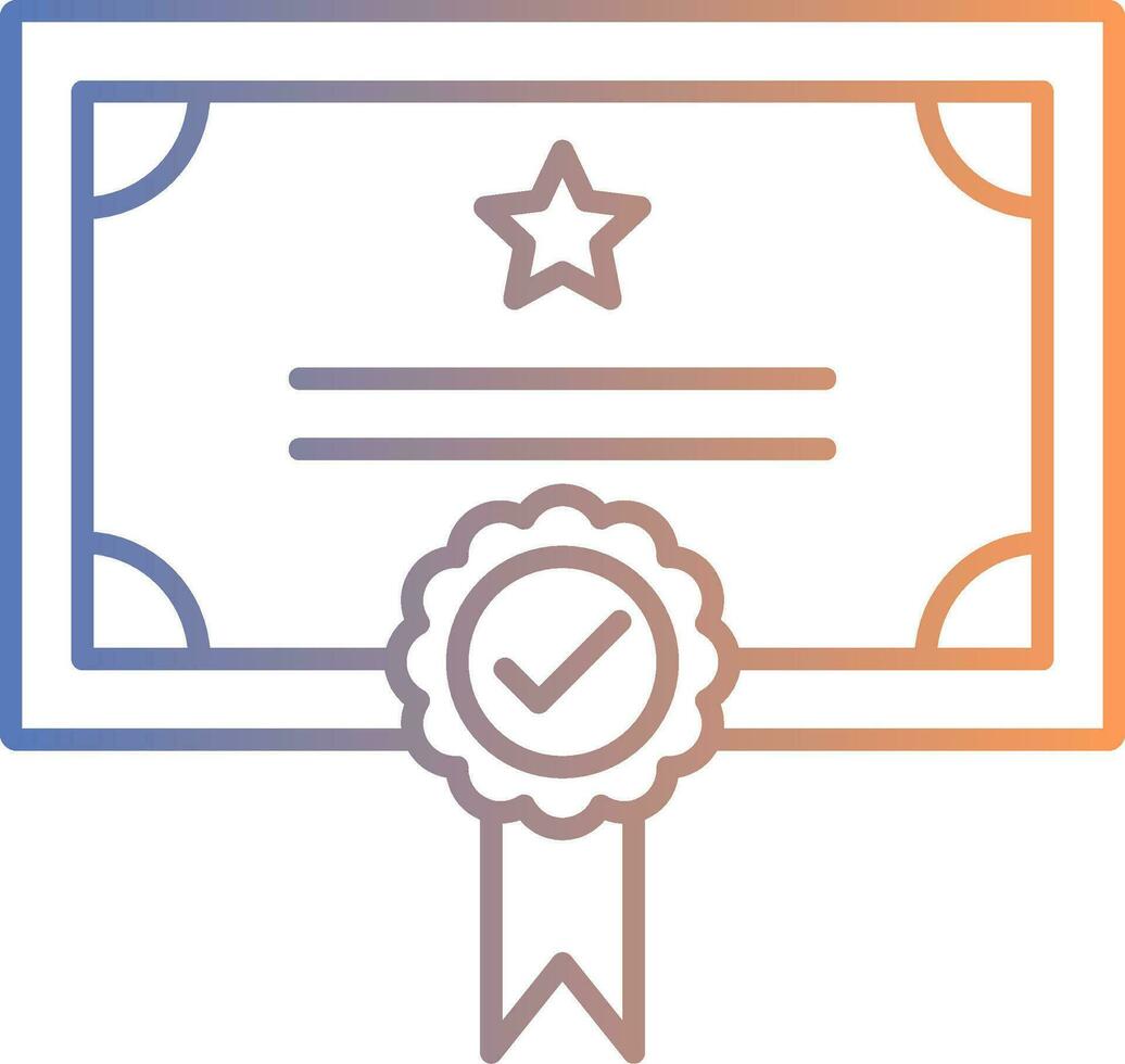 Qualify Line Gradient Icon vector