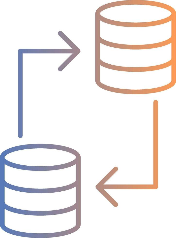 icono de gradiente de línea de transferencia de datos vector