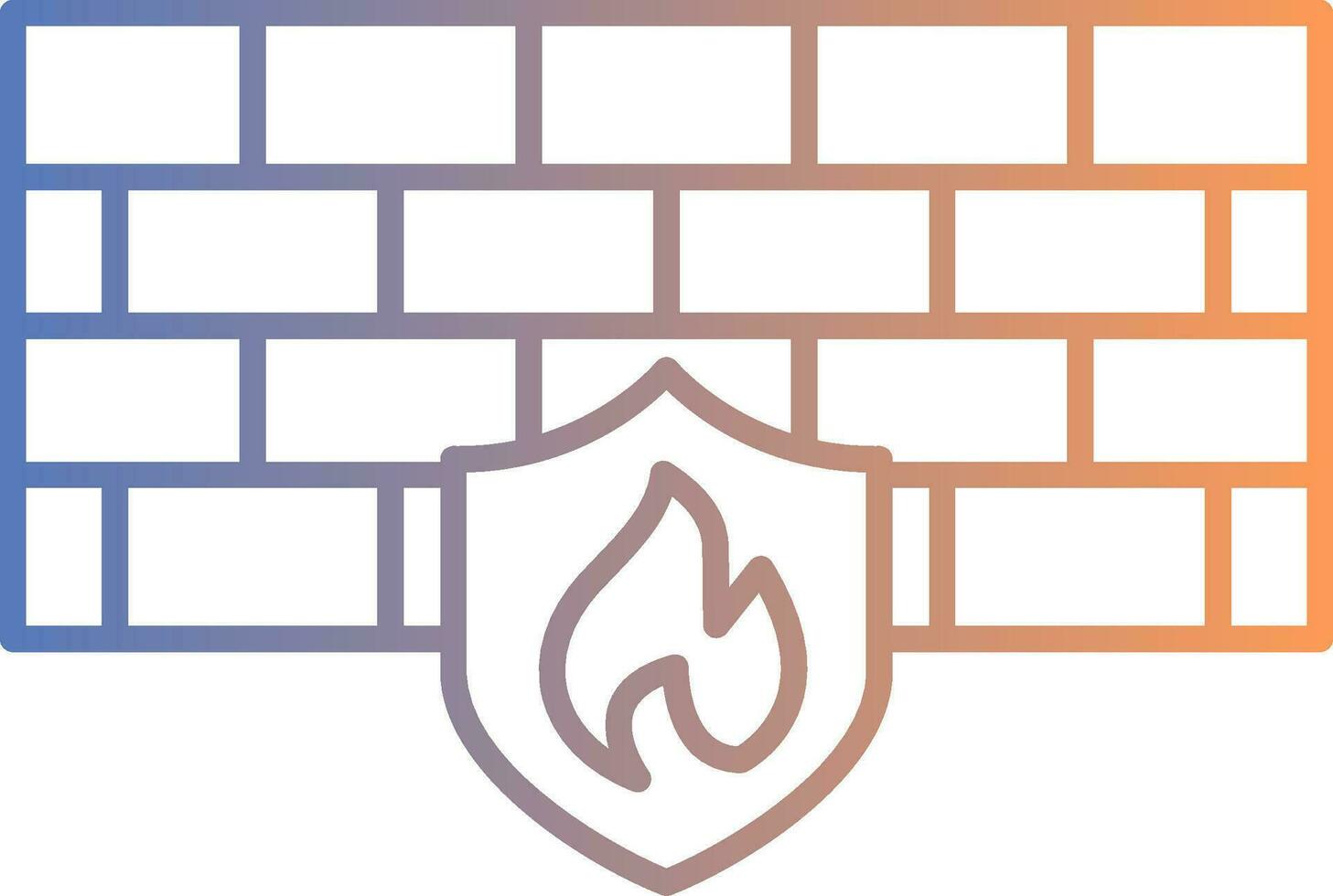 Firewall Line Gradient Icon vector