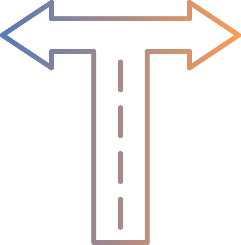 Crossroad Line Gradient Icon vector