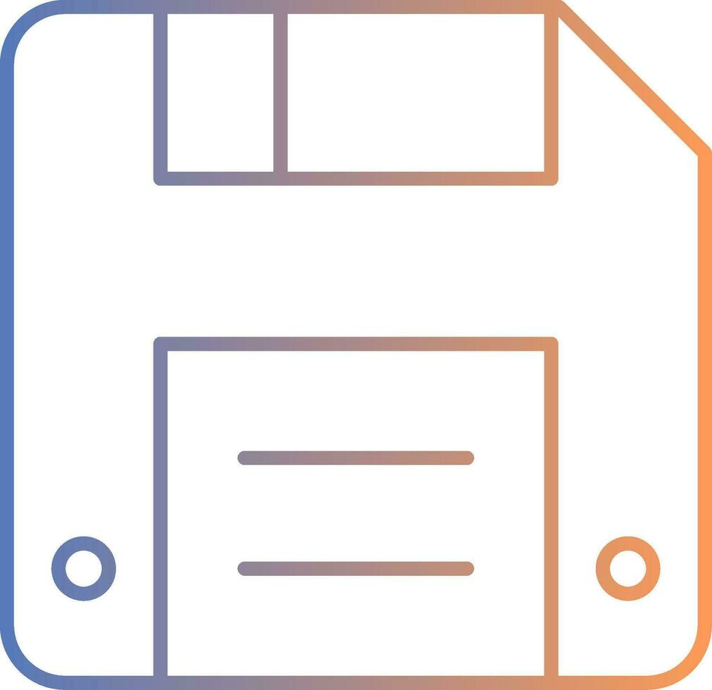 Diskette Line Gradient Icon vector