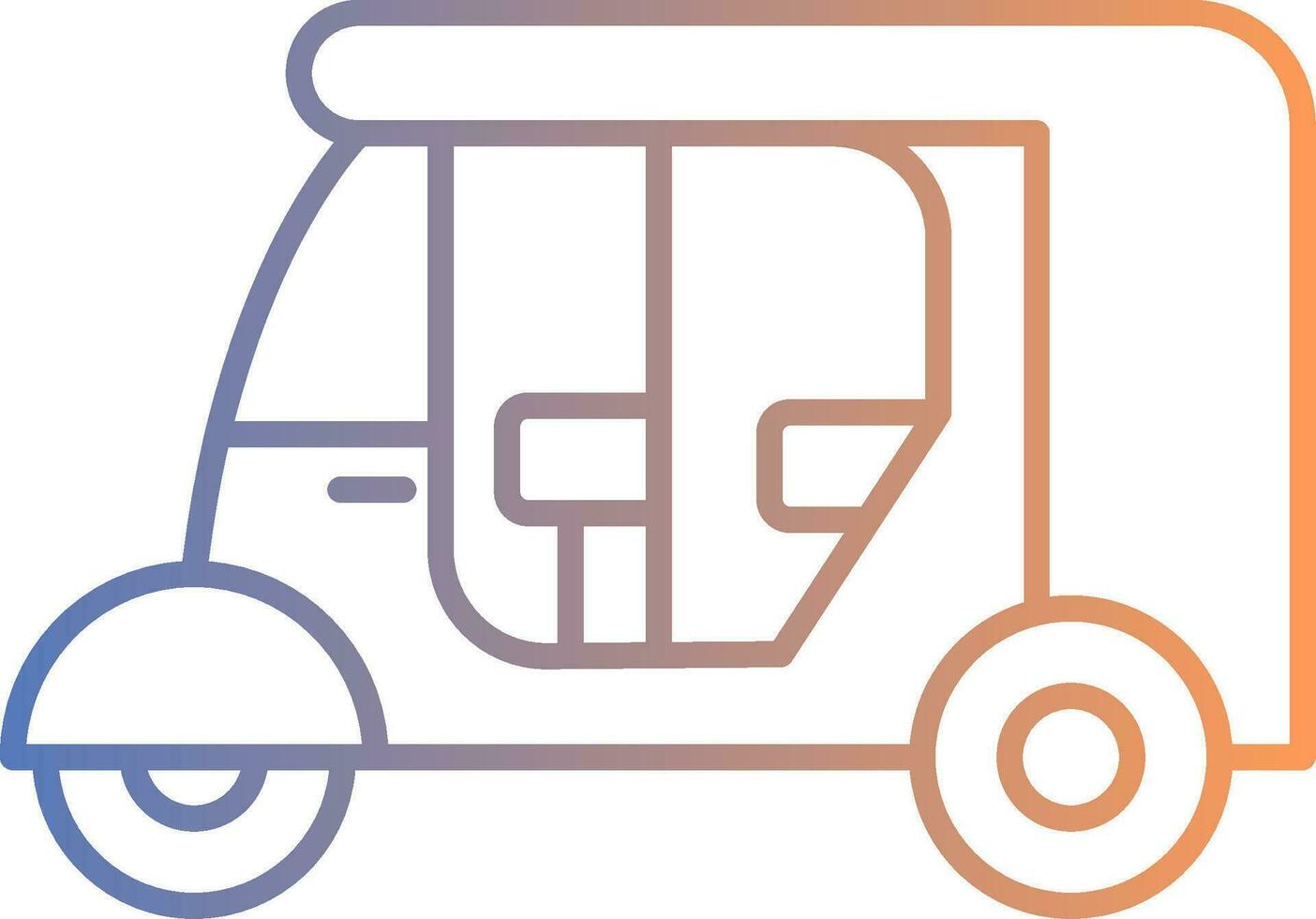 Rickshaw Line Gradient Icon vector