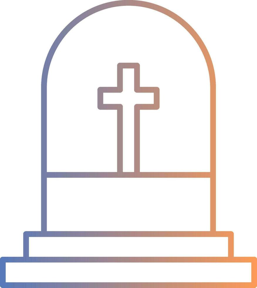 Grave Line Gradient Icon vector