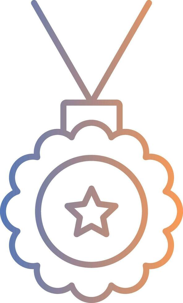 Medallion Line Gradient Icon vector